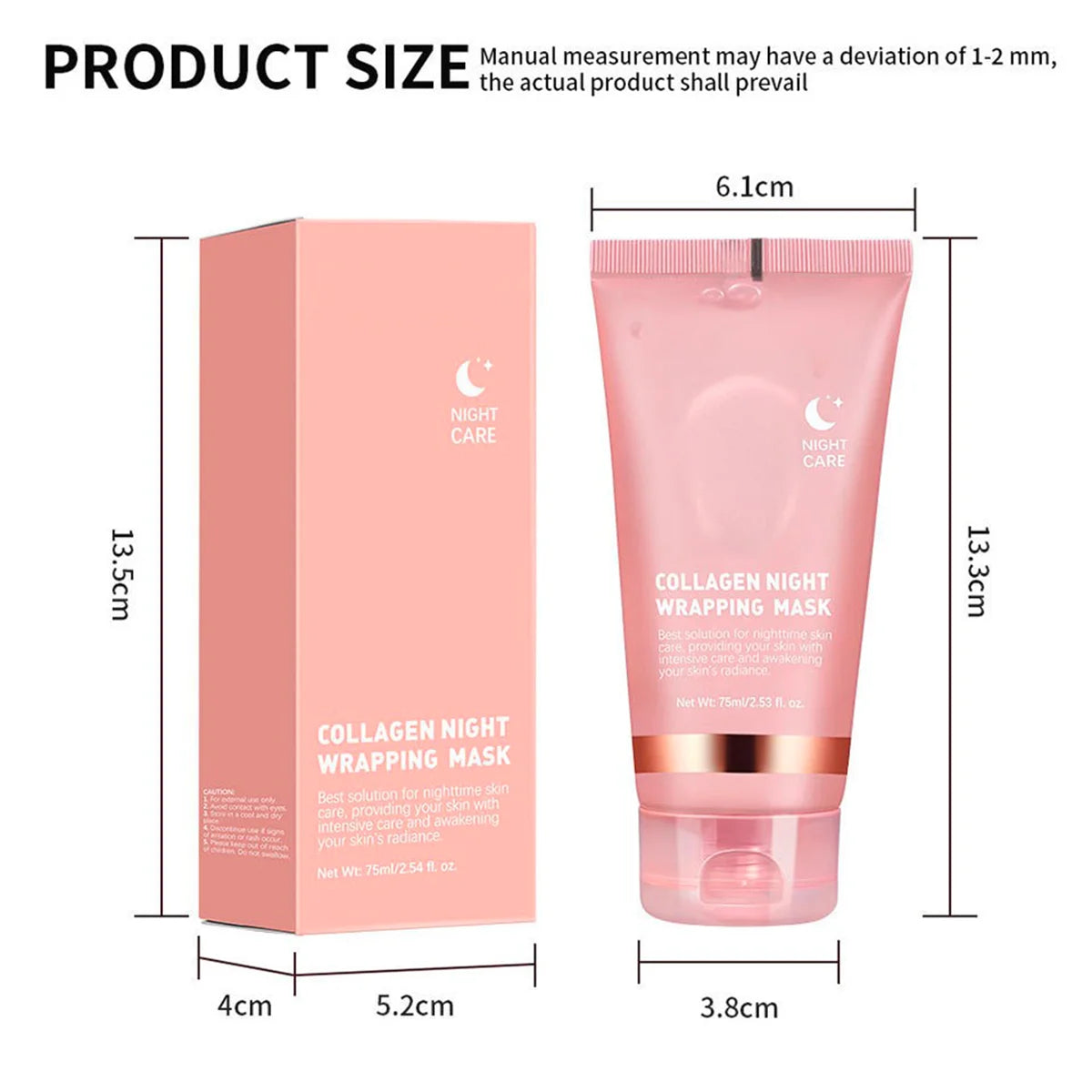 Collagen Peel-Off Face Mask – Hydrating, Firming, Brightening, Pore Minimizing, Overnight Care, Gentle, Unisex, Certified