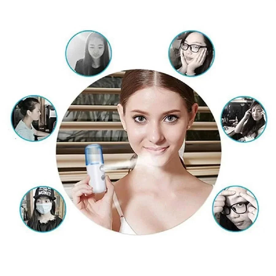 USB Facial Mist Sprayer Humidifier Rechargeable Vaporizer Facial Steamer Moisturizing Beauty Instrument Facial Skin Care Tool