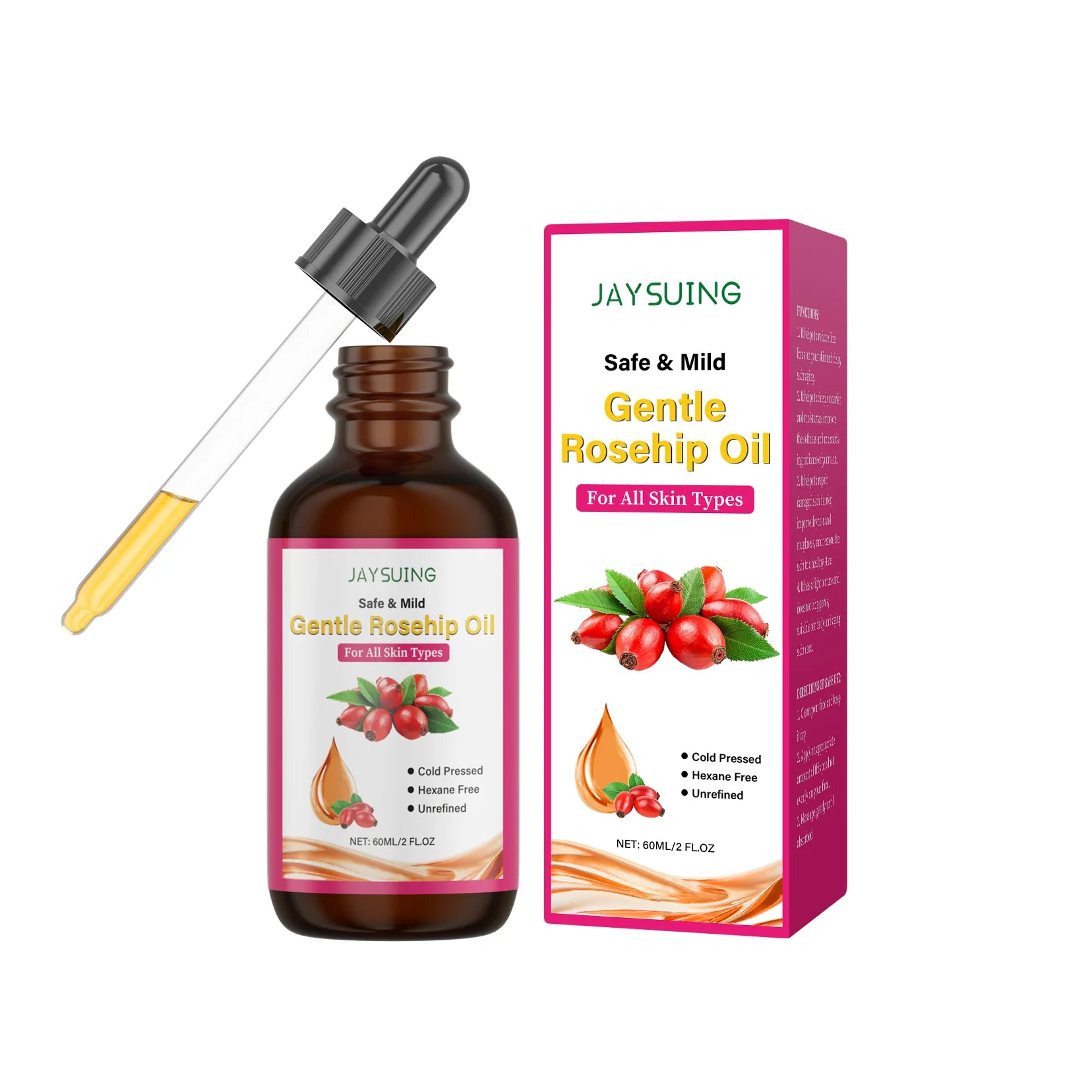 Rosehip Facial Oil Moisturizing Smoothing Skin Relieves Dryness Discomfort Enhances Softness Elasticity Anti-Aging Essence Oil