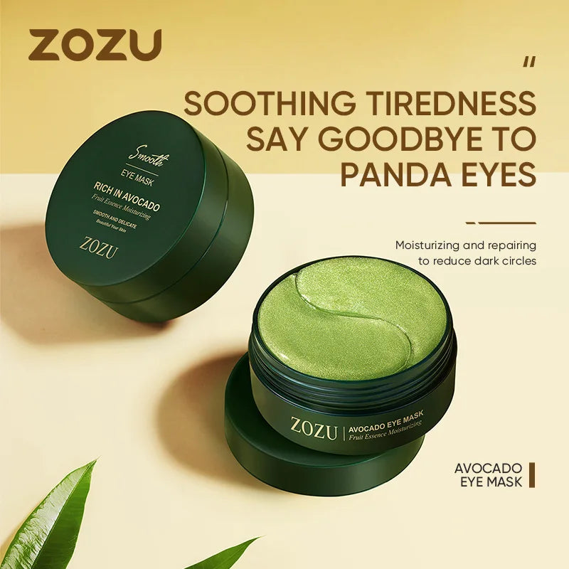 60pcs Avocado Gold Eye Mask Firming Improve Eye Bags Nourishing Moisturising Anti Wrinkle Eye Patches for Dark Circles Skin Care